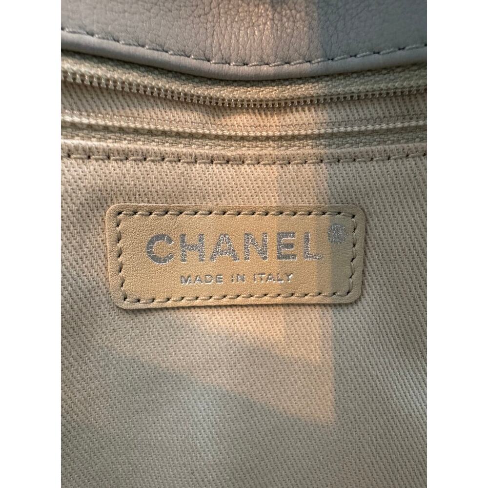Chanel Single Flap Accordion - Light Gray with Silver Hardware - Picture 12 of 13